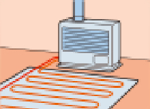 床暖房内蔵半密閉式石油暖房機