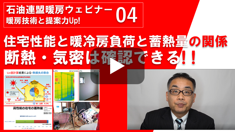 住宅性能と暖冷房負荷と蓄熱量の関係